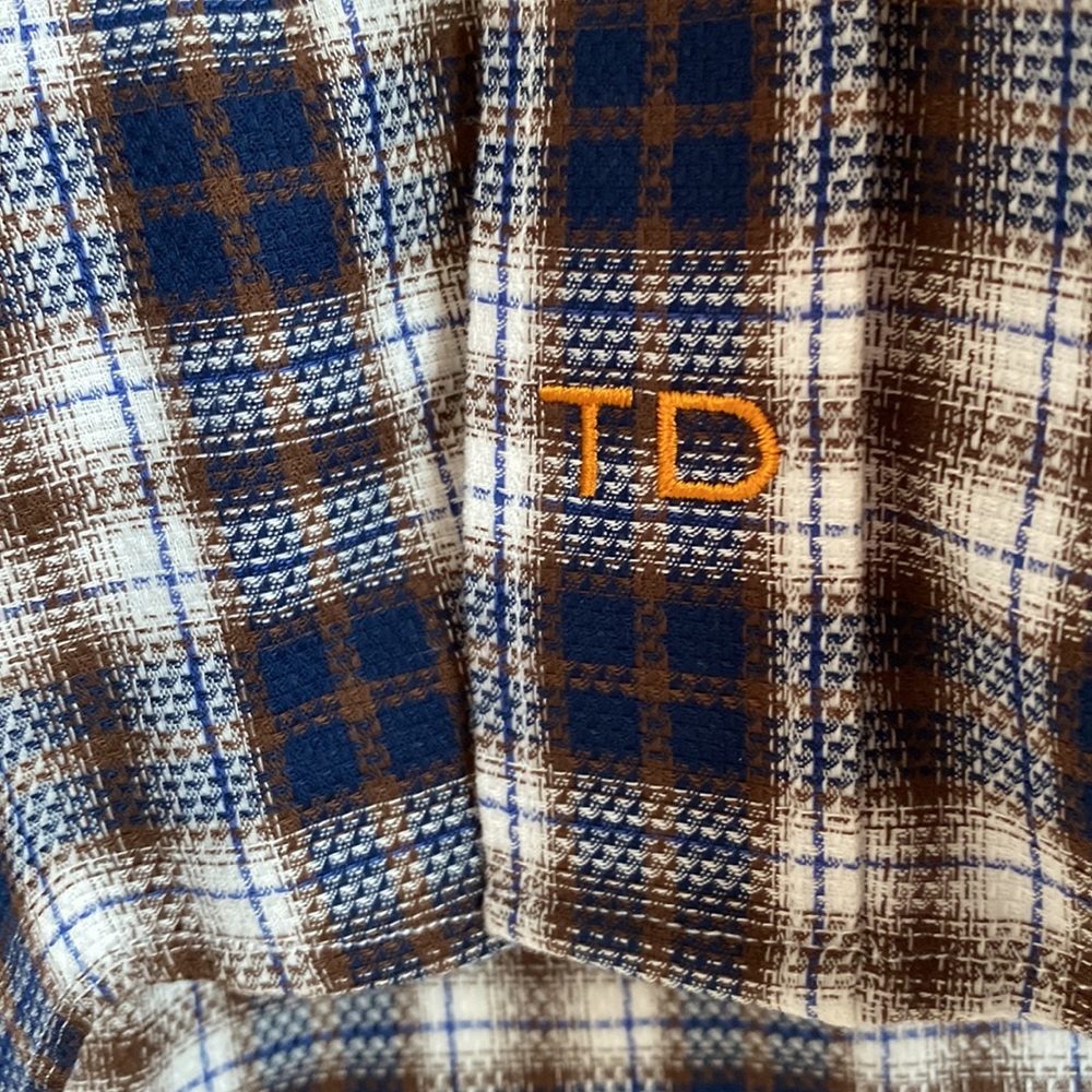 Thomas Dean Plaid Button Down Size Large - image 3